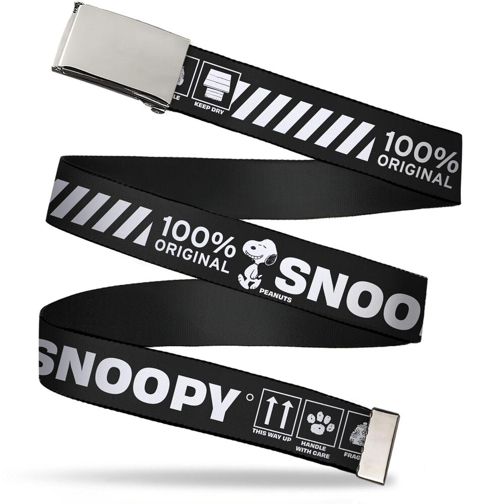 5859 Adjustable Belt, Clamp Buckle, Cut-to-Fit, Peanuts Snoopy Care Symbols